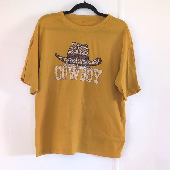 SHEIN Tops - 🛍️4 For $15🛍️ SHEIN Brown Cowboy Graphic Short Sleeve Tee